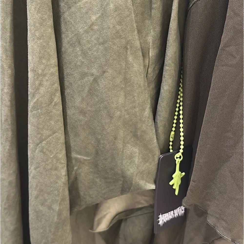 Darker Wavs Dolls Kill ‘ECHO’ Asymmetrical Mesh Dress Dress Green NWT XL - Picture 11 of 11